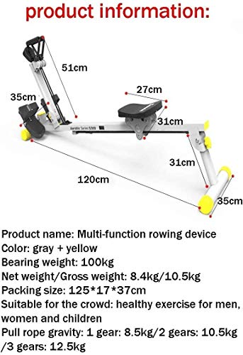 Image of Rowing Machine Novel Freestyle Elastic Drawstring LCD Display and 3 Adjustable Resistance Suitable for Office Balcony Home Folding Fitness Equipment