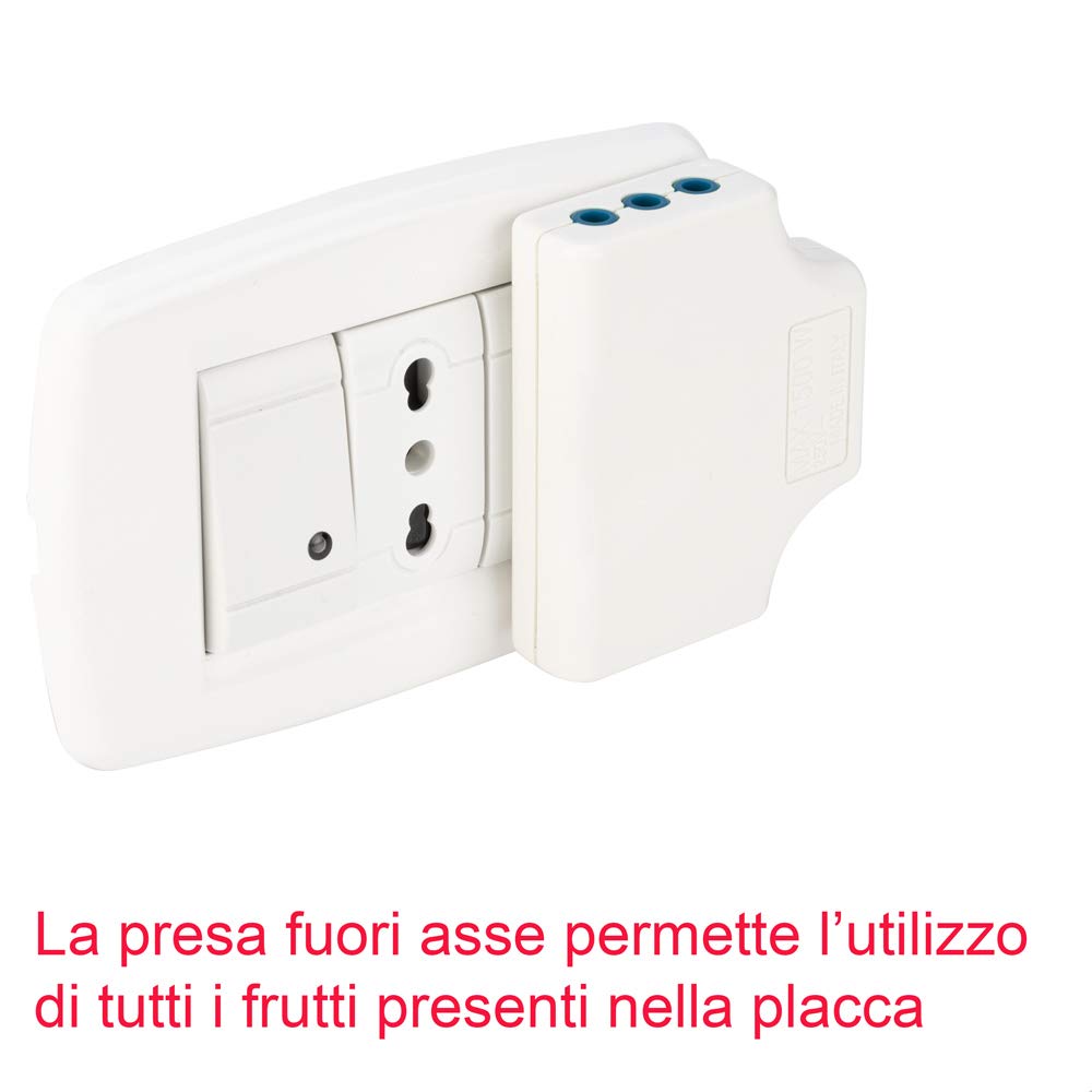 Adattatore Presa Tripla POLY POOL - Salvaspazio, 3 Prese 10A/16A, Distanza Da Muro 20mm, Bianco - Foto 7