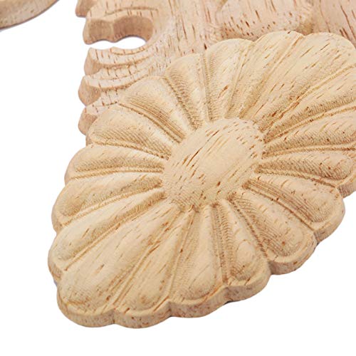 4pcs 8# Holz Skulptur quadratische Corner Flourish Blumen Muster Onlay Unpainted Tür Europäischer Stil