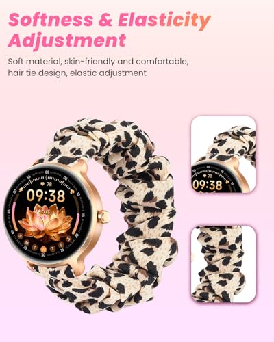 Correa para reloj Yoever DR03 1.27" diseño elástico blanco y leopardo miniatura 4