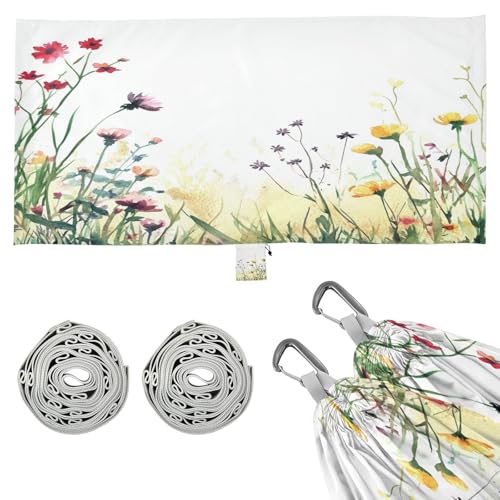 Haskirky Wildflowers Camping Hammock, Single Portable Hammocks with Tree Straps & Attached Carry Bag, 330Lbs Capacity Perfect for Outside Indoor Hiking Beach Backpack Travel