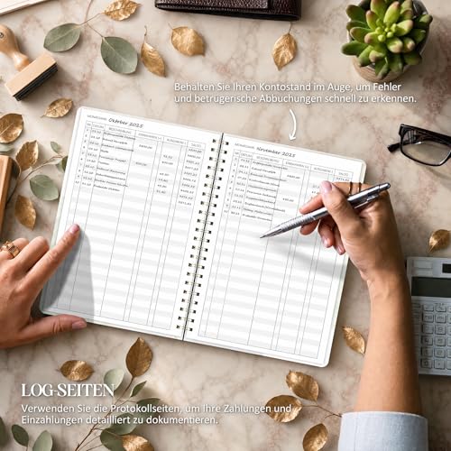 BIROYAL Kassenbuch A5-120 Seiten Haushaltsbuch, Budget Planner & Kassenbücher - Einnahmen Ausgaben Buch - Haushaltsbuch zum Eintragen - Kassenbuch Kleinunternehmer- Ausgaben Tracker Finanzplaner