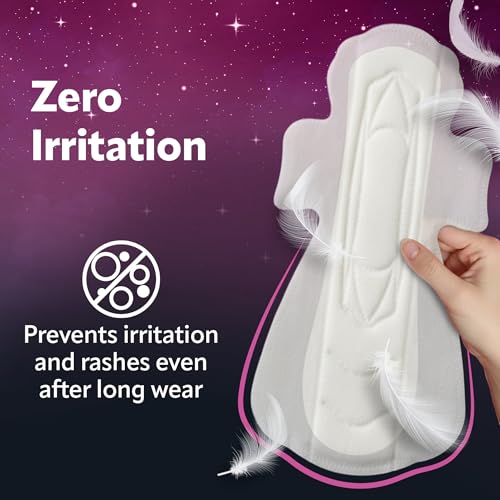 Image of Evereve Comfort Nights Sanitary Pads XXL+ 360mm, 60% Longer with Wider back For All Night Care, Heavy Night Flow Absorption, Up to 100% Leak Protection, Rash-Free Breathable Comfort, Pack of 22x2