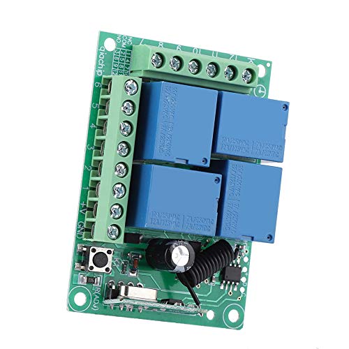 Interruptores remotos sem fio para portas de garagem, interruptor remoto de relé de canal 12V 4CH, p