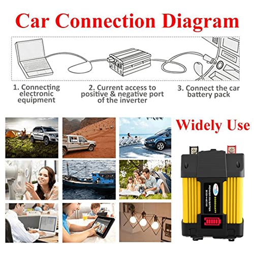 Veículos Power Inverter - Power Inverter Proteções seguras Inversor RV com saída CA, portas USB - To