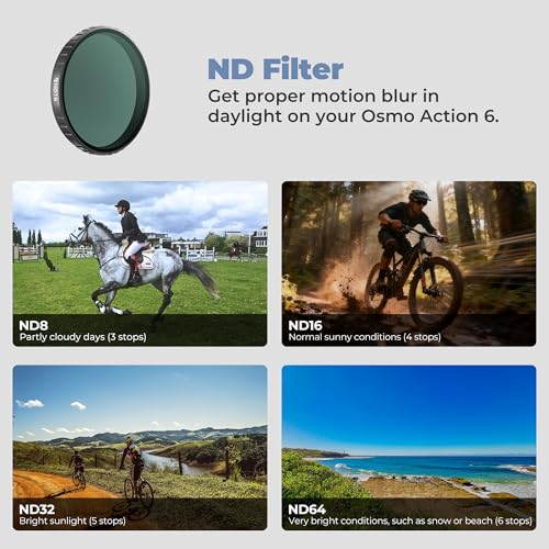 Image of Freewell ND8, ND16, ND32, ND64 Standard Day Filter Set for Osmo Action 6 | Essential for Daylight Filming