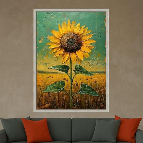 Toile imprimée texturée tournesol pour raviver un mur sombre de cuisine - 3
