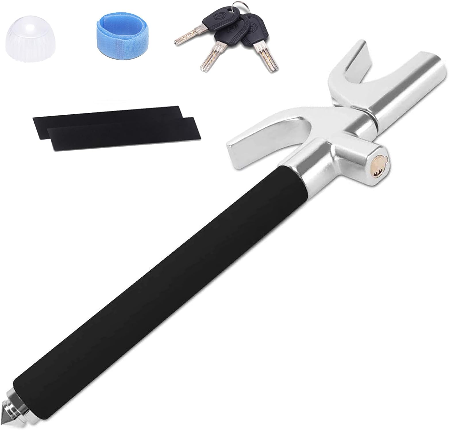Turnart Steering Wheel Lock Universal Car Lock Anti-Theft Device Retractable Steering Lock with 3 Keys for Auto/Truck/SUV/Van (Black)