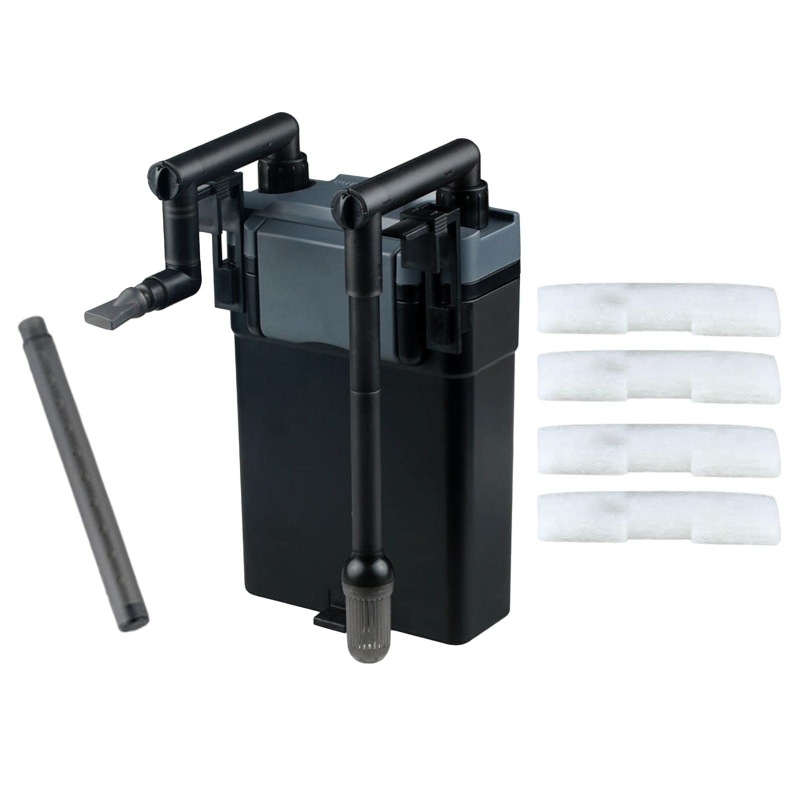 Milageto Filtros Canister para Acuarios Fishes Tank Filtración por Esponja Y Cerámica Flujo Ajustable 6W Diseño de Montaje en Pared Adecuado para Acuarios de a, 160x245x60mm