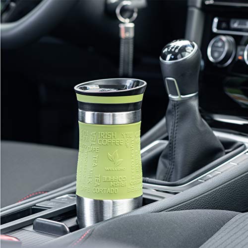 WELLGRO Vaso térmico de 400 ml + 1 tapa extra – Acero inoxidable – Mango de silicona suave al tacto – libre de BPA… - Imagen 8