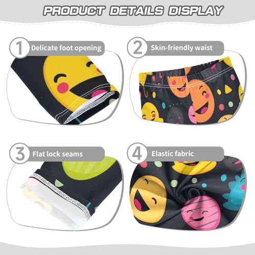 Bolaz Toddler Girls Leggings Printed Yoga Pants Leggings Smiling Face Two for Kids3