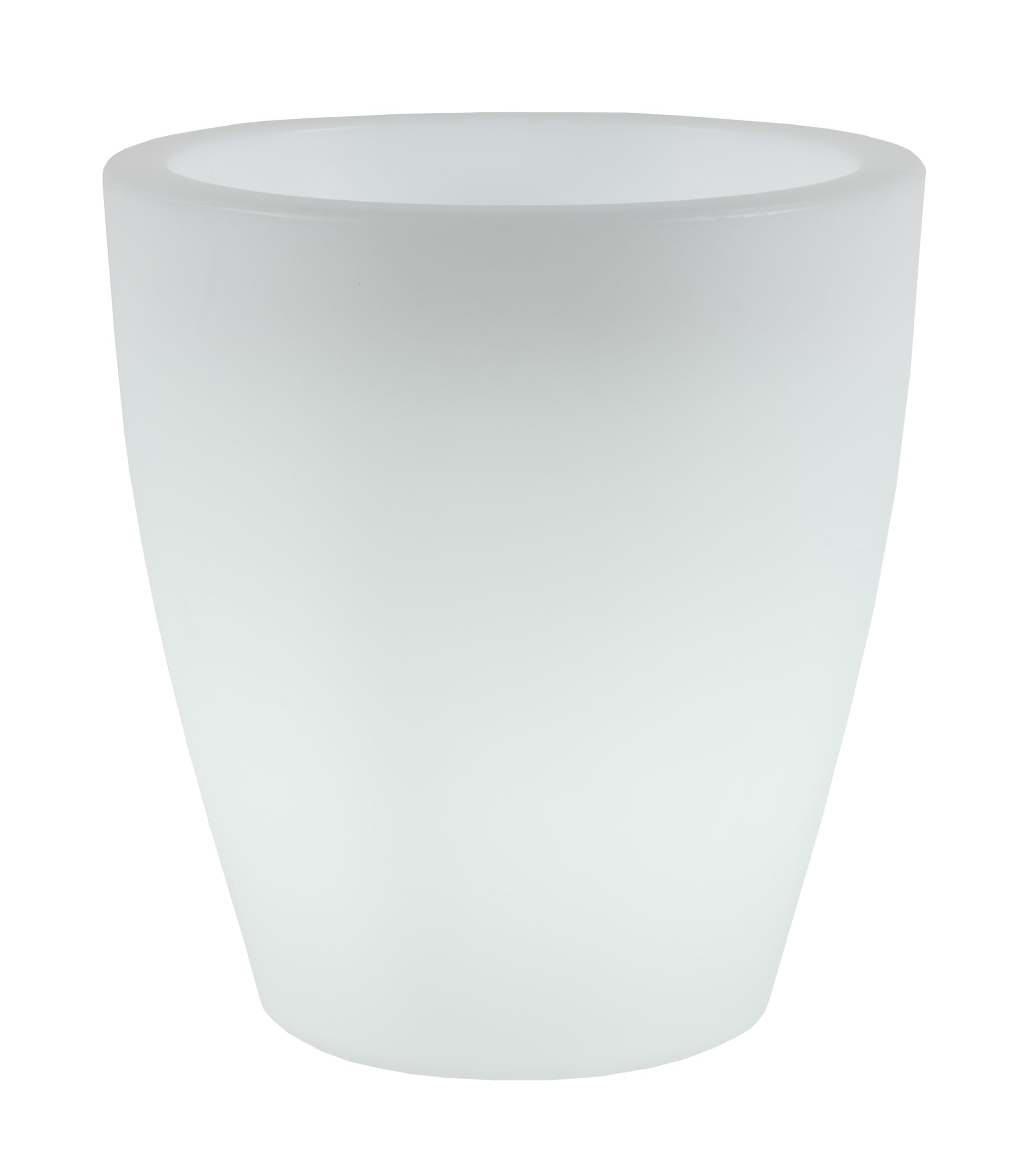 newgarden Pot de fleurs rond de Ø55 x 60 cm avec lumière en polyéthylène très résistant pour fleurs et plantes. Pot de 35 litres éclairé avec charge solaire et batterie rechargeable, lumière LED RVB