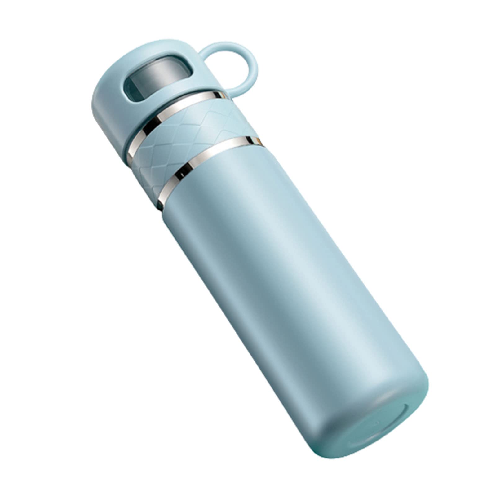 Botella Agua Botella Gimnasio Garrafa Termo Cafe Para Llevar Taza Termica Con Taza Separación Del Agua Del Té Con Filtro Doble Capa Anticaida Acero Inoxidable Alta Capacidad (620ml,blue)