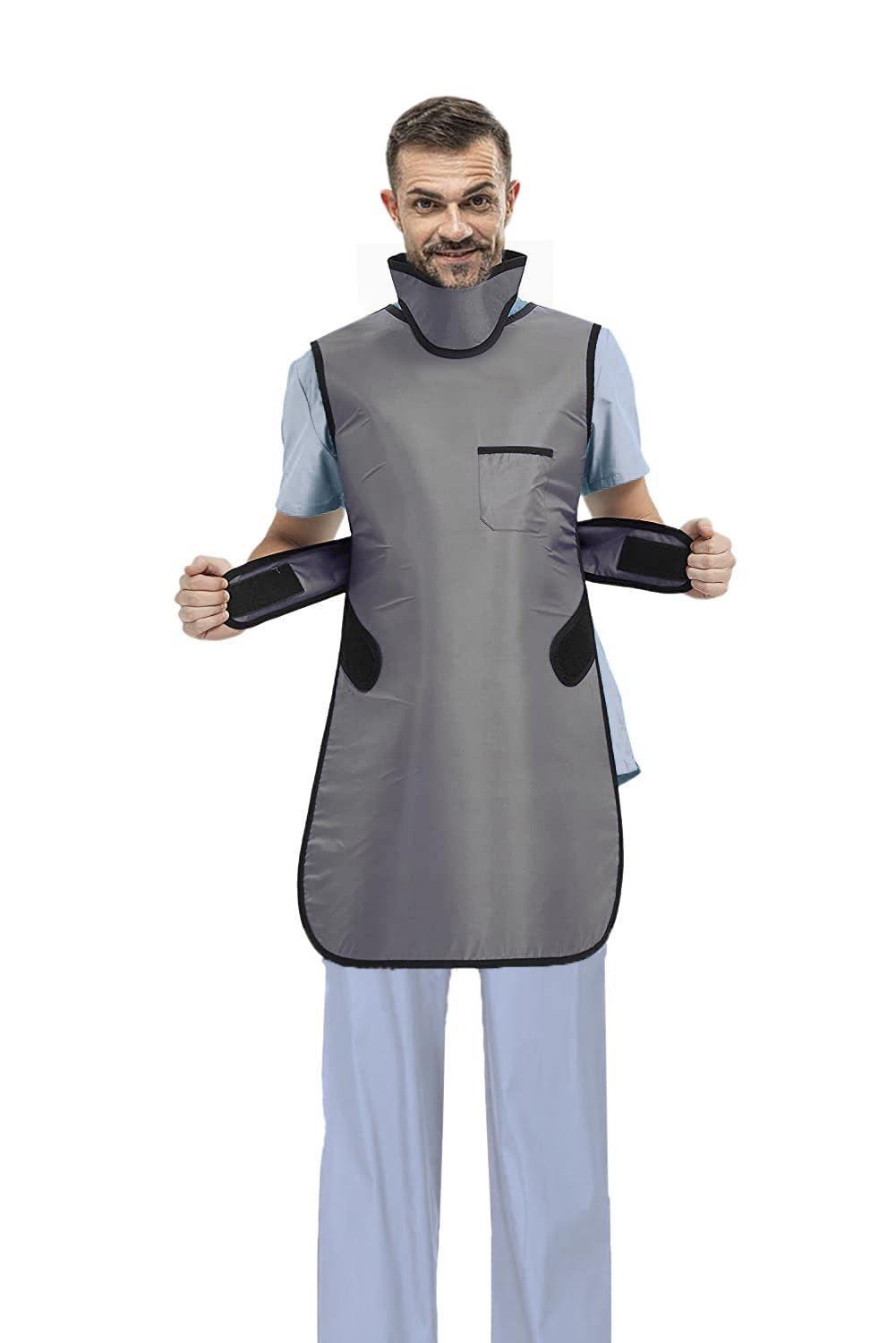 Radiation Xray Apron Shield Half Lead Apron for X-Rays 0.5mmpb with Lead Thyroid Shield Collar Lightweight