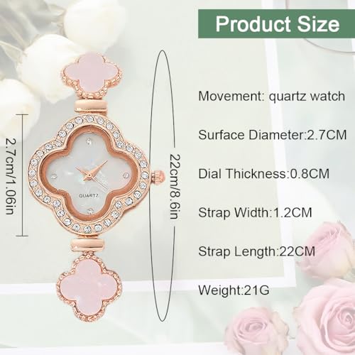 Image of Fancyku Wrist Watches for Women Luxury Unique Rose Gold Diamond Bracelet Watch Fashion Dress Quartz Watches for Women Gift