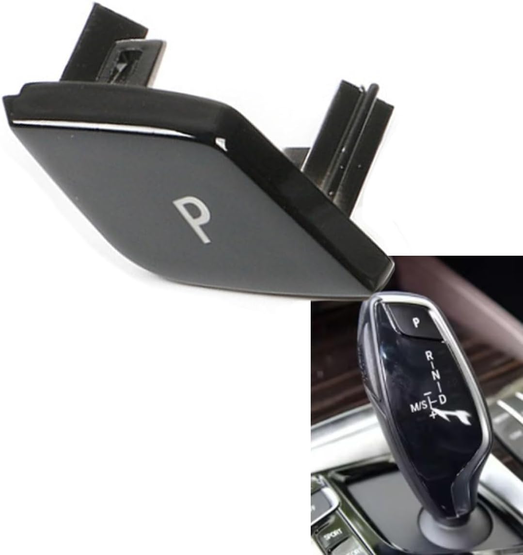 Matter Black Car Gear Shifter Lever Auto Parking P Button Switch Cover Replacement for BMW 5 6GT 7 Series G30 G31 G32 G11 G12