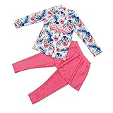 Praktisches Design: Mädchen langer Hülsenrock Badeanzug kommt mit leicht-to-wear Rundhals Sweatshirt und culottes mit elastischem Bund, rutschfest und schmerzlos, und Leggings unter dem Rock