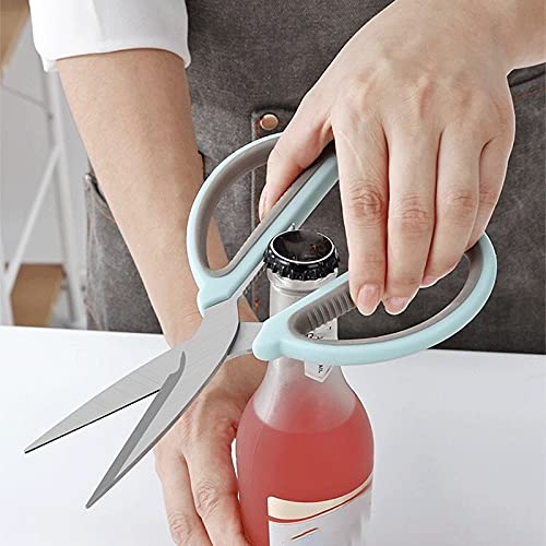 Forbici da cucina Forbici da cucina in acciaio inossidabile per uso domestico Forbici affilate grandi multifunzionali (rosa)