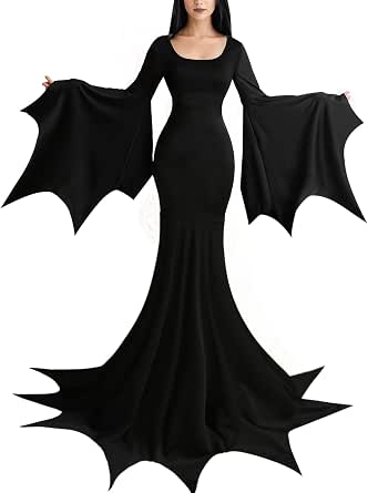 Amazon.com: Yinbwol Womens Halloween Costumes Long Black Gothic Bat