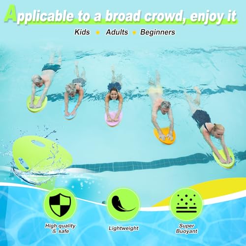 Wettarn 4 Pcs Swimming Kickboard for Kids Adult Swimming Training Aid Float Equipment with Handrail Hole EVA Foam Kick Board for Beginners Summer Pool Exercise Party Men Women - Thumbnail 5