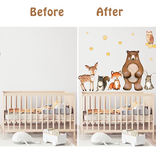 Watercolor Wall Decals For Kids, Jungle Animals Wall Decals Peel And Stick Art Stickers For Baby Kids Room Nursery Classroom Decoration Kindergarten Playroom Theme Party Wall Decorations Removable Jungle Theme Nursery Decorations Stickers #TOP4