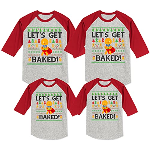 TEEAMORE Merry Christmas Xmas Graphic Print Long Sleeve Shirt Grey Heather - Red