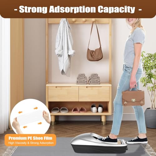 Dispensador automático de la cubierta del zapato, máquina de la película impermeable desechable accionada por el pedal manual para la oficina en casa, incluye el rollo del PE del recuento 500, solució