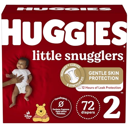 Image of Huggies Size 2 Diapers, Little Snugglers Baby Diapers, Size 2 (12-18 lbs), 72 Count