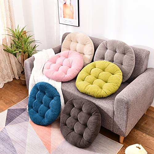 Higogogo Round Solid Color Floor Pillow, Tufted Meditation Pillow For Seating On Floor Thick Seat Cushion Meditation Cushion For Yoga Living Room Sofa Balcony Outdoor, Turquoise, 22X22 Inch #TOP5
