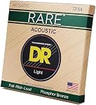 DR Strings Handmade Strings RPM-12 RARE Phosphor Bronze Acoustic Guitar Strings: Light 1254, silver