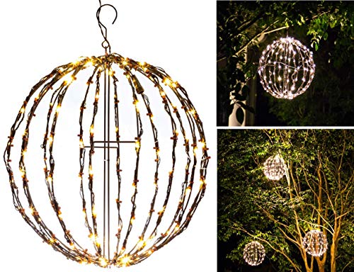 Elf Logic - Outdoor LED 16" Light Balls (3 Pack) Hanging Tree Globe Light - Outdoor Light Balls (3 Pack - 16" Balls)