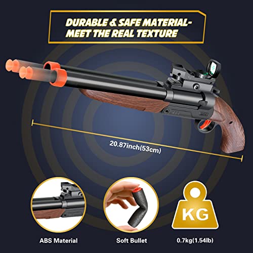 Bugrtey Double-Barreled Toy Gun - Two Modes Realistic Soft Bullet Toy Guns Blaster With Sight - Educational Shooting Toy Revolver Gun - Gifts For Boys Christmas Birthday Halloween Present #TOP1