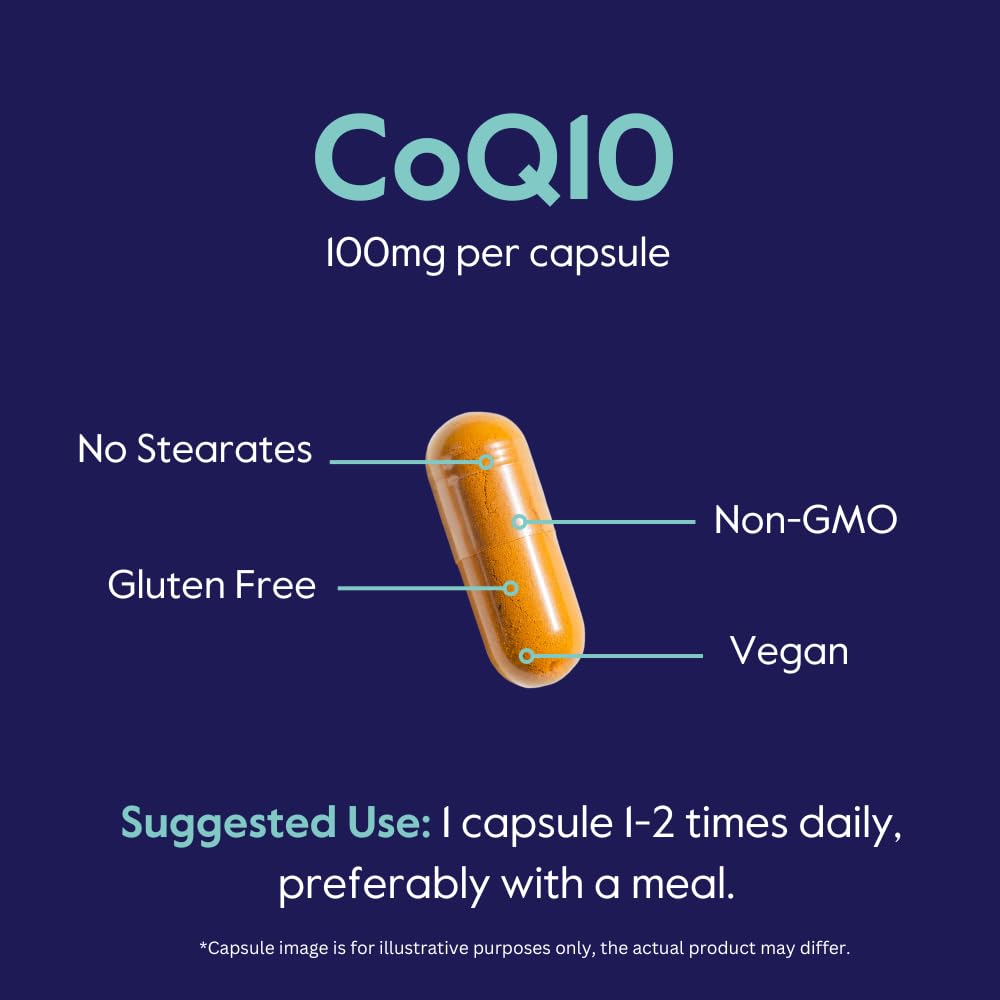 BESTVITE Coenzyme CoQ10 100mg (120 Vegetarian Capsules) Naturally Fermented - No Stearates - No Fillers - Vegan - Non GMO - Gluten Free — Amazon image 5