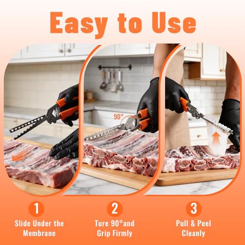 Herramienta para remover membrana de costillas de acero inoxidable 11 in miniatura 4