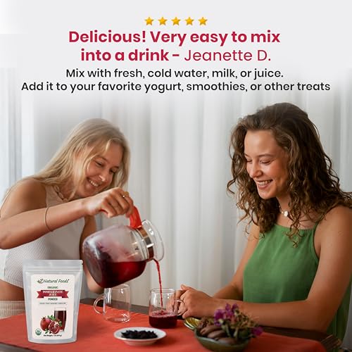 Z Natural Foods Pomegranate Powder - Organic, 1 lb (16 oz) - Pure Pomegranate Juice Extract - Nutritious, Antioxidant Superfood for Smoothies, Tea, Yogurt & Culinary Use