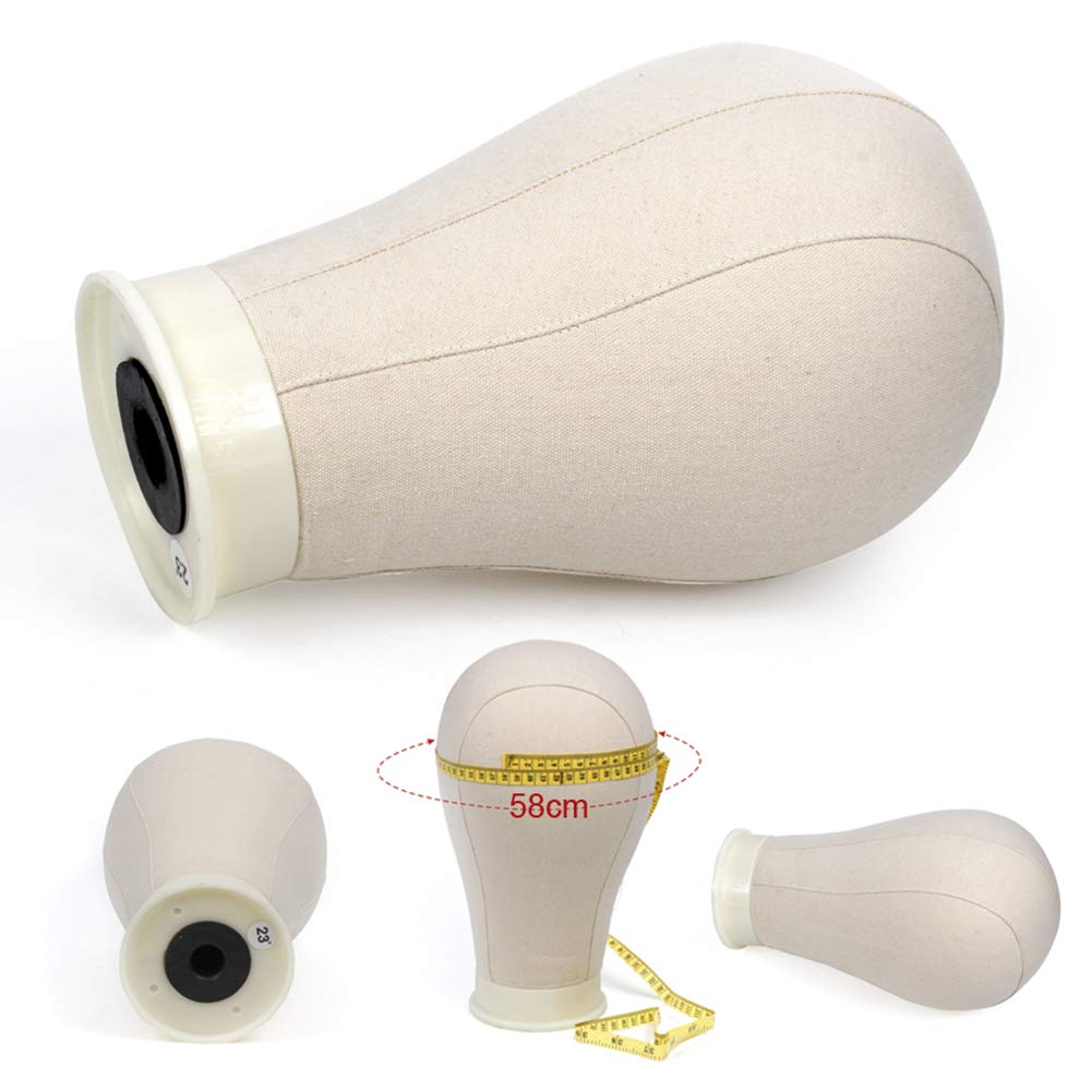 Wig Accessories Kit For Making Human Hair Wigs Hair Dresser Training Tool 23" Canvas Block Head