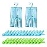 El paquete incluye: recibirás 2 bolsas giratorias azules, 24 pinzas de plástico para ropa, en dos colores azul, verde.
