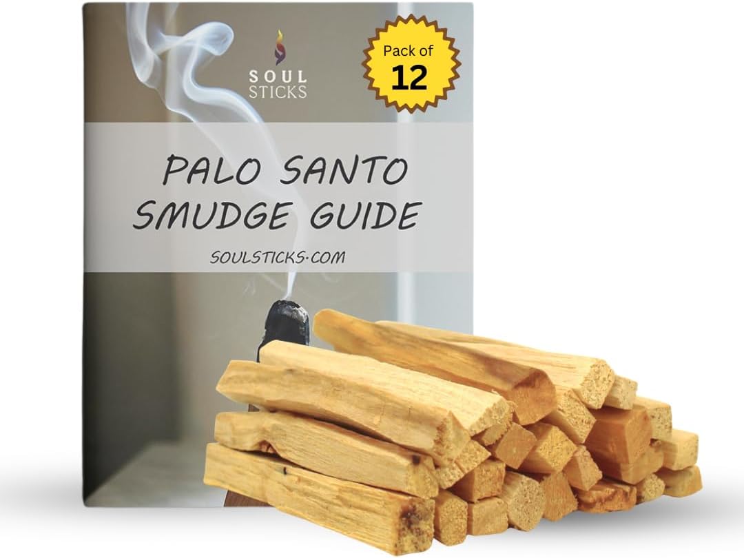 Ancientveda Palo Santo Sticks Premium Grade from Peru, Sacred Wood for Smudging, Meditation, Cleansing & Yoga (12 Pack)