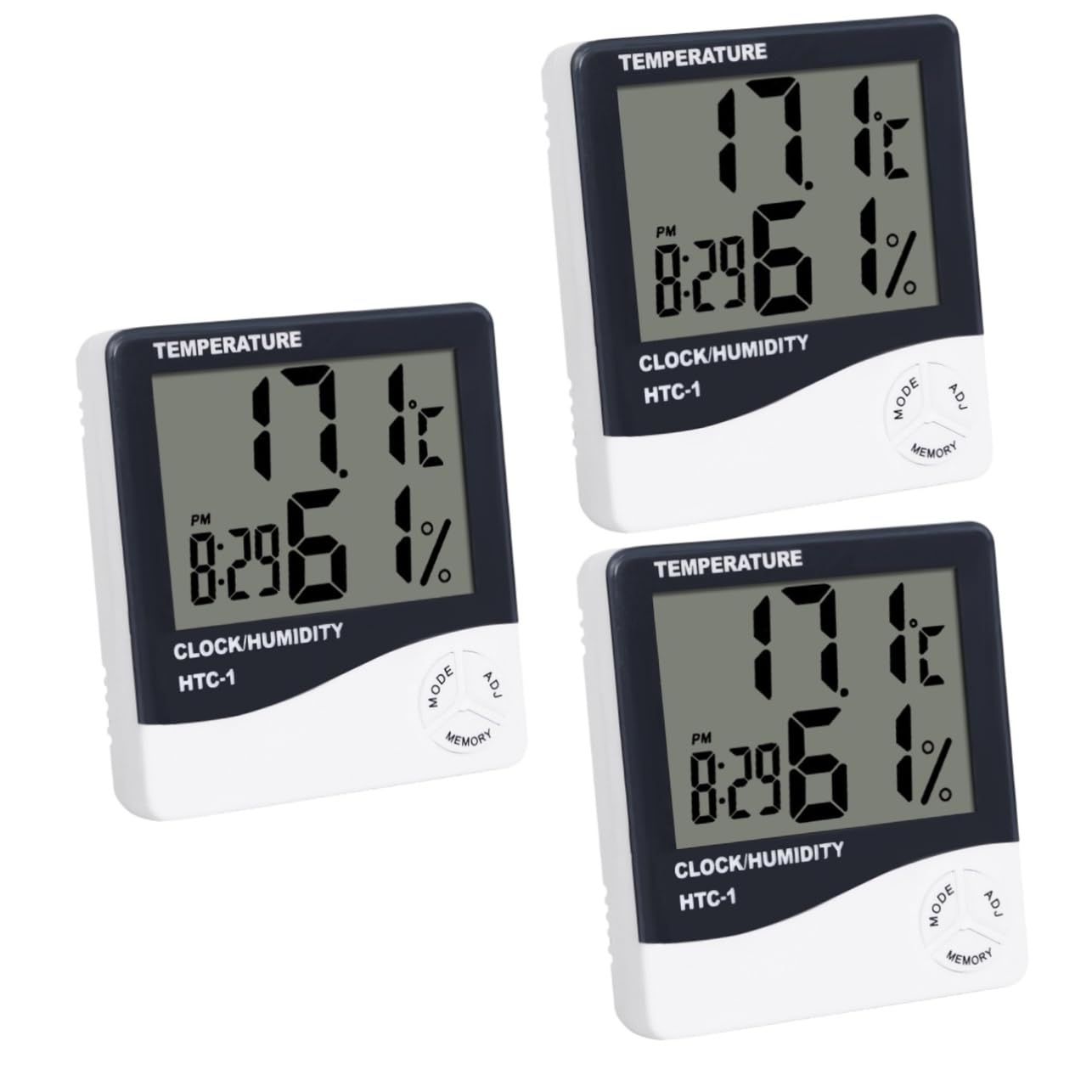 Mipcase 3 Pz Igrometro Domestico Orologi Termometro Da Igrometro Da Termometro Domestico Senza Fili Schermo Elettronico Bianca