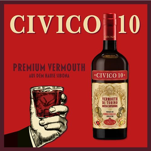 Nº1 SIBONA Civico 10 Vermouth di Torino – Einzigartiger, erlesener Wermut aus Italien mit 18 % vol. Alkohol (1 x 0,75l)