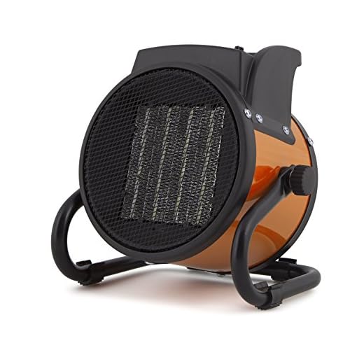 Orbegozo FHR 2040 Calefactor cerámico profesional, 2000 W, 2 potencias de calor, protección contra sobrecalentamiento y cuerpo metálico, Negro, Naranja