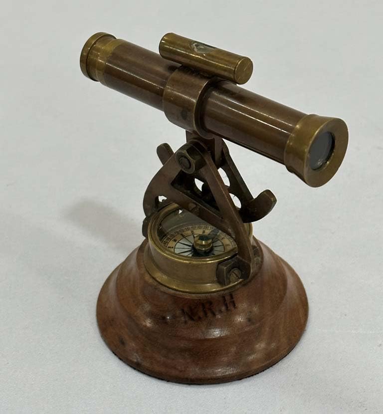 Telescopio Decorativo Alidada de Latón 4" con Brújula Base miniatura 4