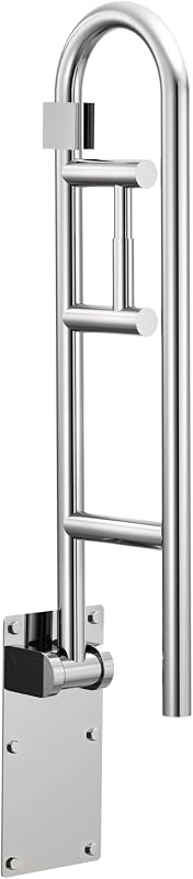 Home Care Bathroom Safety 30 Inch Stainless Steel Flip Up Bathroom HandicapGrab Bar with Toilet Paper Holder, Elderly Assistance Product, R8962FD