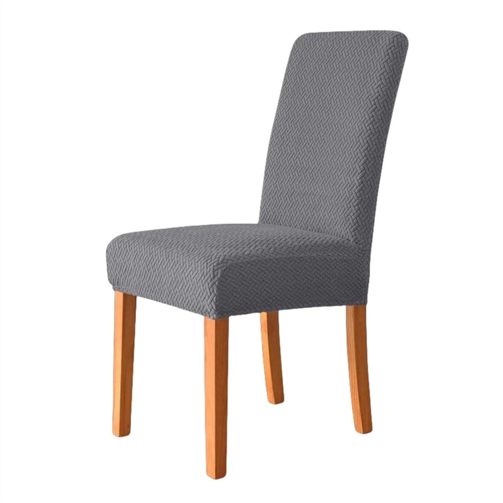 Housse de chaise élastique gris foncé lavable pour protéger des taches