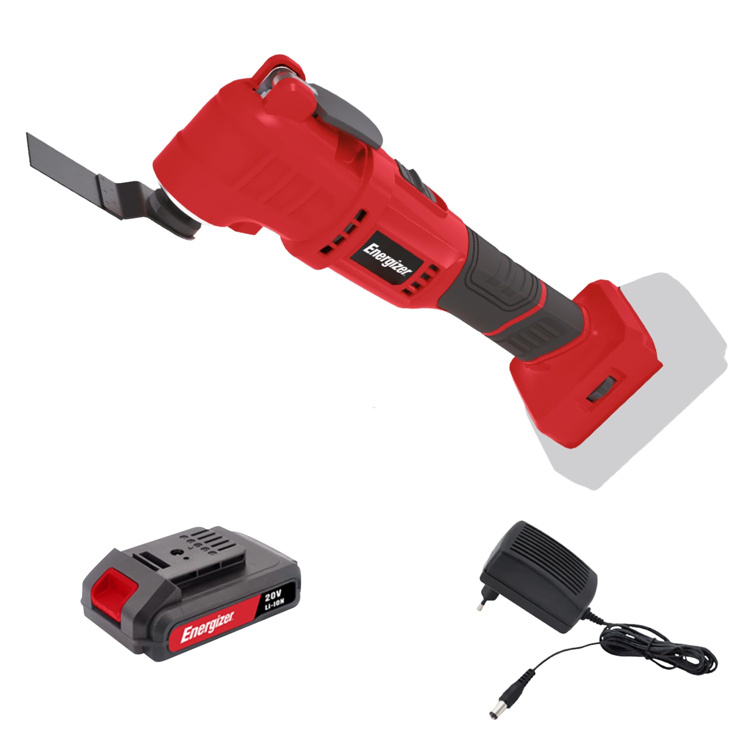 Energizer - Herramienta multifunción oscilante inalámbrica de 20 V, 6 velocidades 7000-19000 OPM, fijación universal de cambio rápido, batería de 20 V y cargador incluido