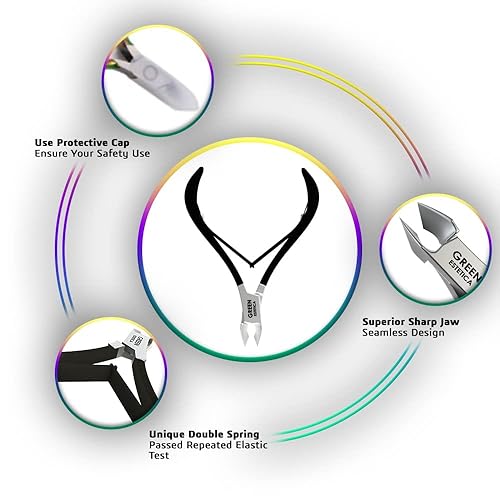 Miniatura 3 de Cortadora de cutículas profesional con empujador de cutículas, removedor de cutículas, pinza de acero inoxidable plateado, cuchillas afiladas,