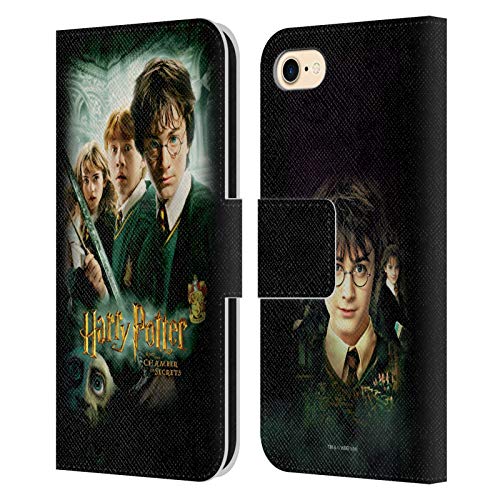 Head Case Designs Officially Licensed Harry Potter Movie Poster Chamber Of Secrets III Leather Book Wallet Case Cover Compatible With Apple iPhone 7/8 / SE 2020 & 2022
