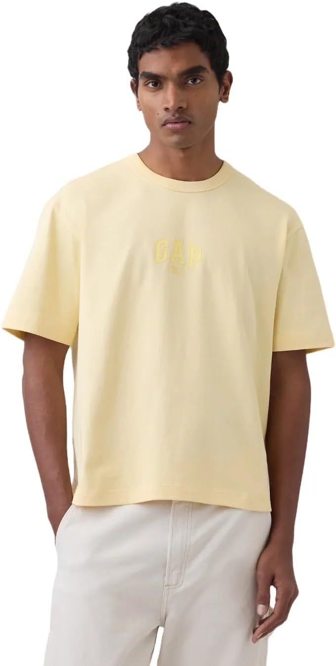 GAP Men's Heavyweight Cropped Logo Tee
