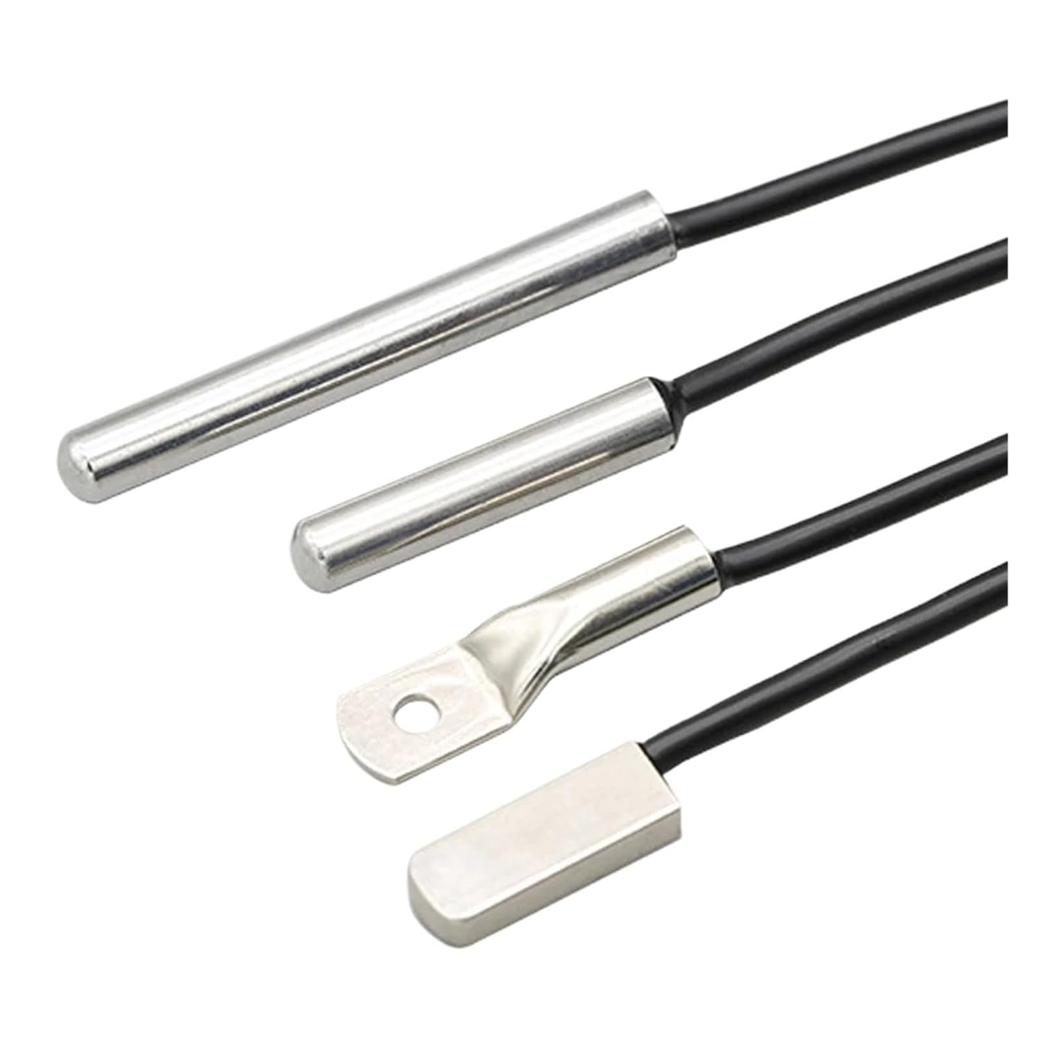 18B20 Temperature Sensor Probe 304 Stainless Steel 6 * 30MM Outer Diameter Sensor Cable 1M Long(20x7.5x3.6 Head)