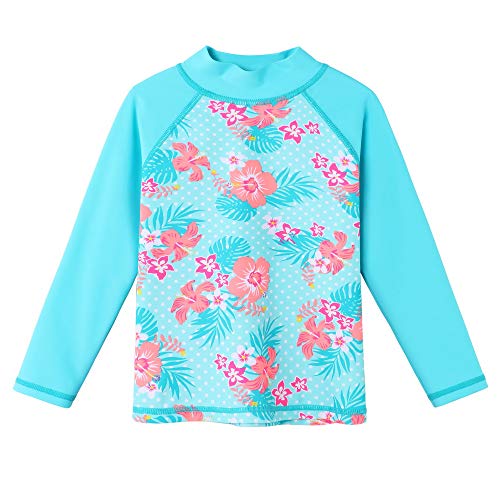 Image of TFJH E Girls Long Sleeve Swimsuits Skirt 2-Pieces Rash Guard Set Sun Protection UV 50+